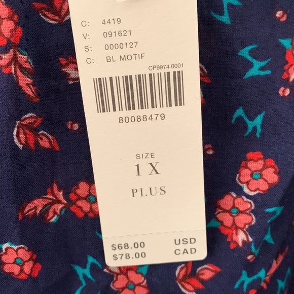 Anthropologie NWT Floral Lace Sleep Top. Plus size 1X - Picture 6 of 10